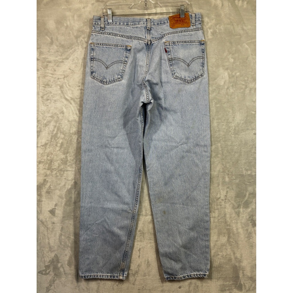 Levis 550 Relaxed Fit Tapered Leg Light Wash Jeans Mens 36x32 Vintage Mexico